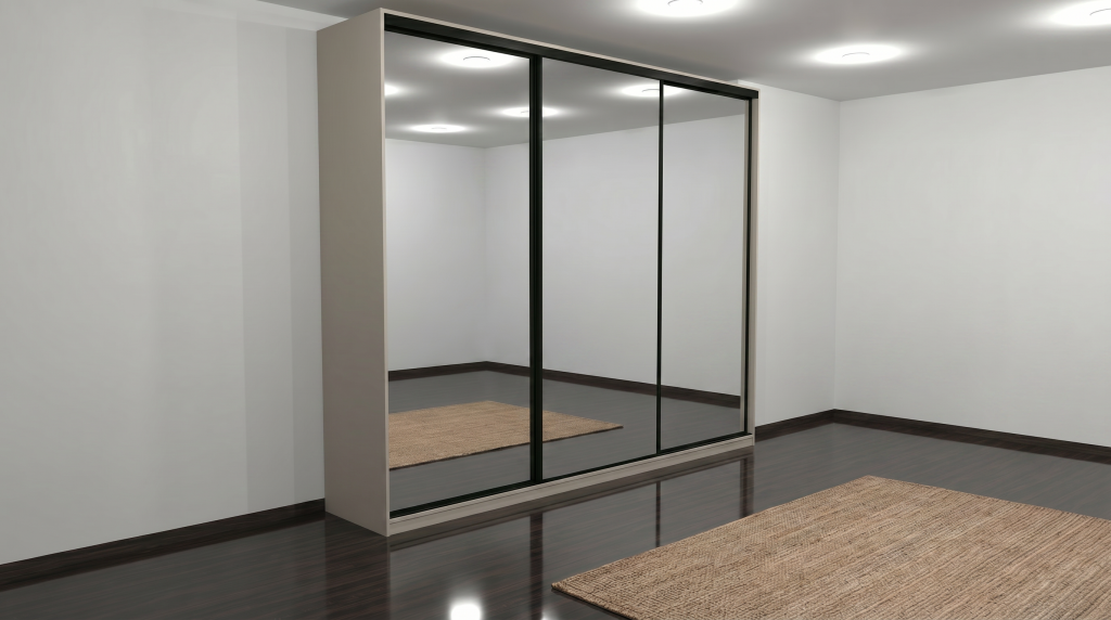 Miroir et placard dans une pièce