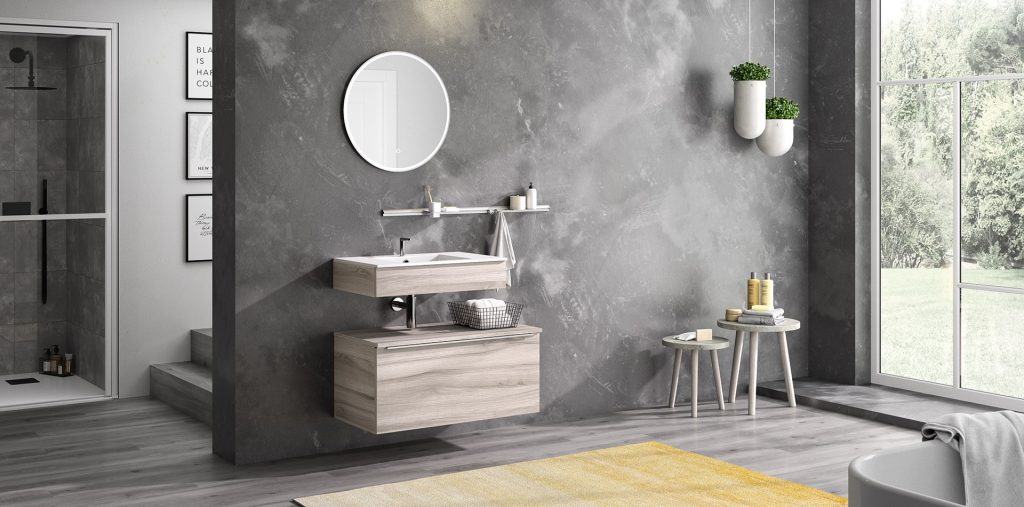 Salle de bain moderne et lumineuse.